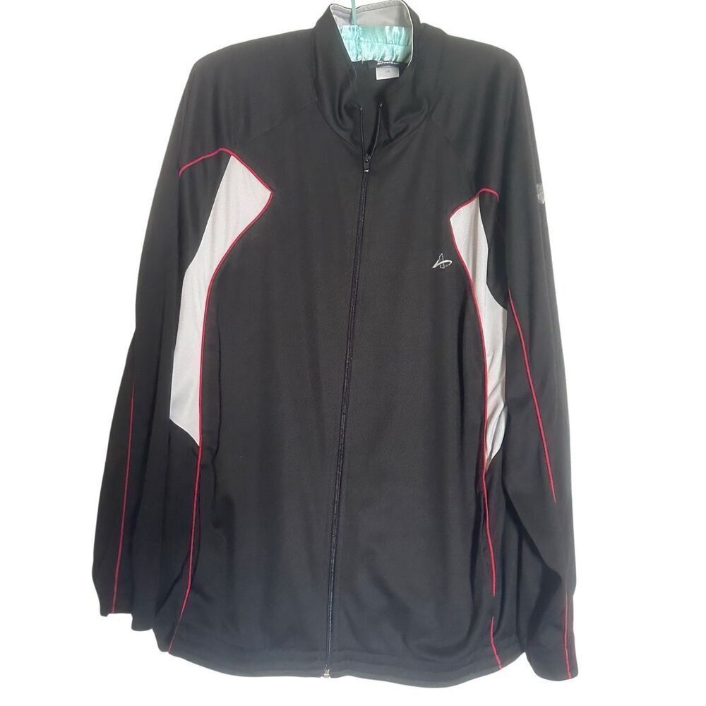 Athletech Black Colorblock Full Zip Activewear Performance Jacket Men's Large